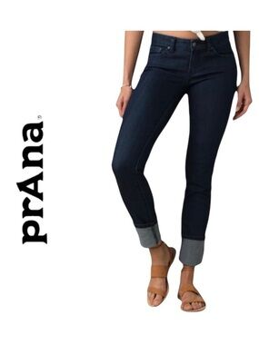 prAna Women's KARA 12/31 Dark Wash Cuffed Denim Jeans NWT